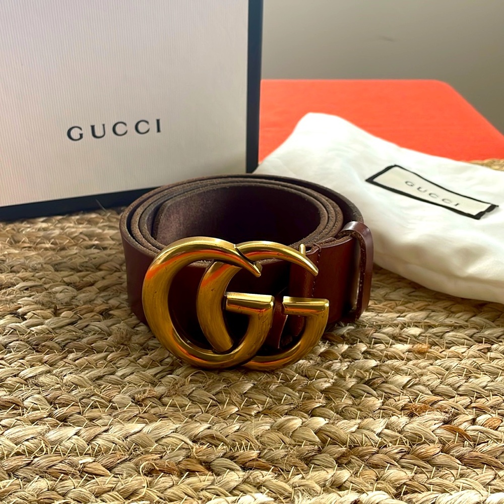 Gucci brown leather belt